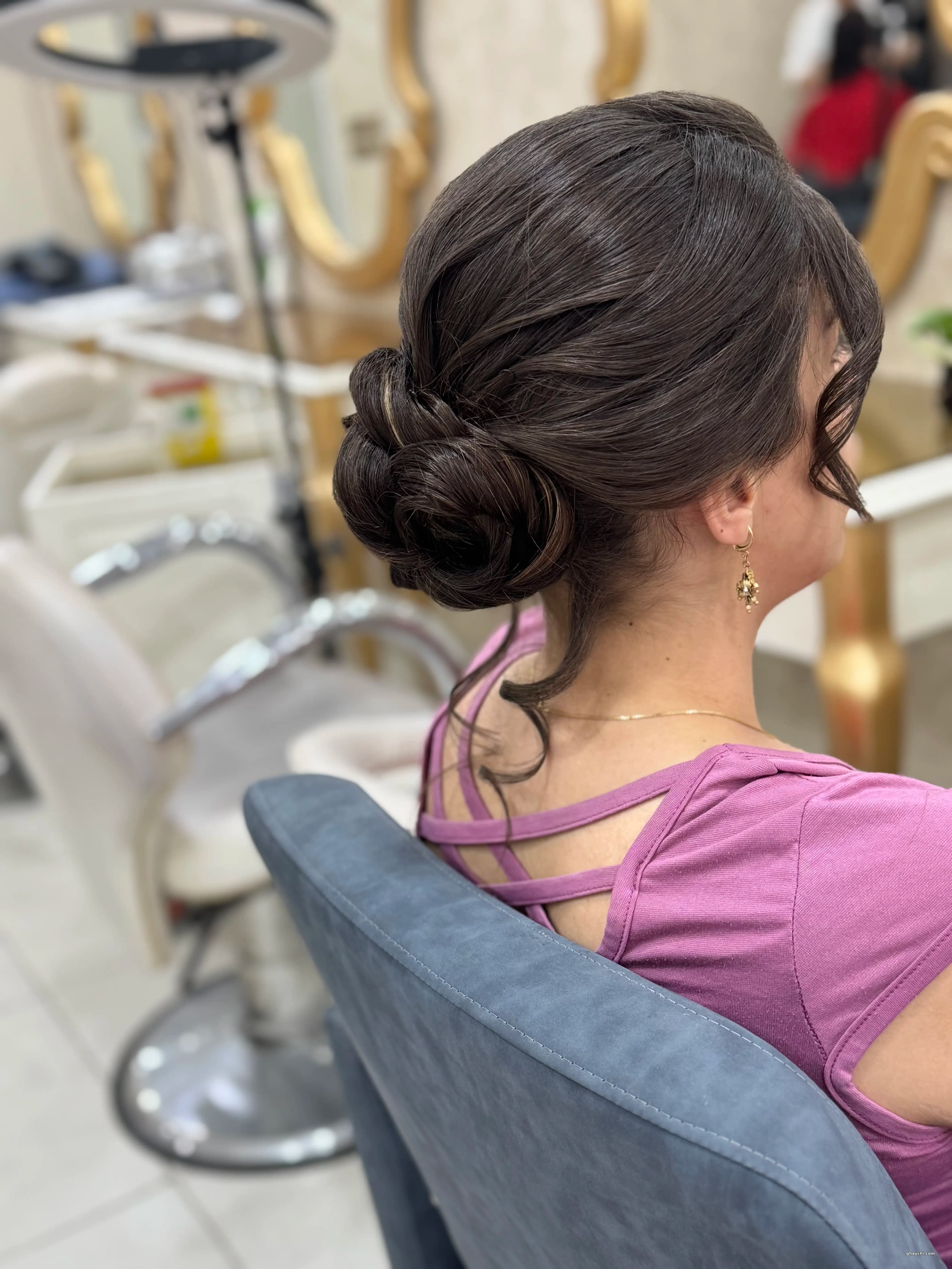 نمونه کار مو — شینیون و کرلی زنانه در یزد، یزد — شیرین دهقان