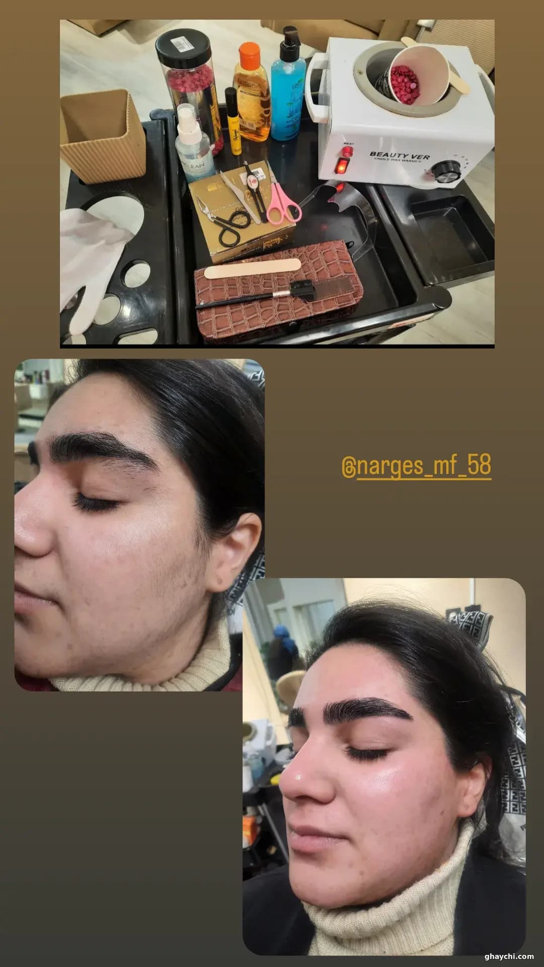 نمونه کار ابرو — اصلاح ابرو قبل و بعد زنانه در چهار باغ بالا، اصفهان — نرگس مشک فروش