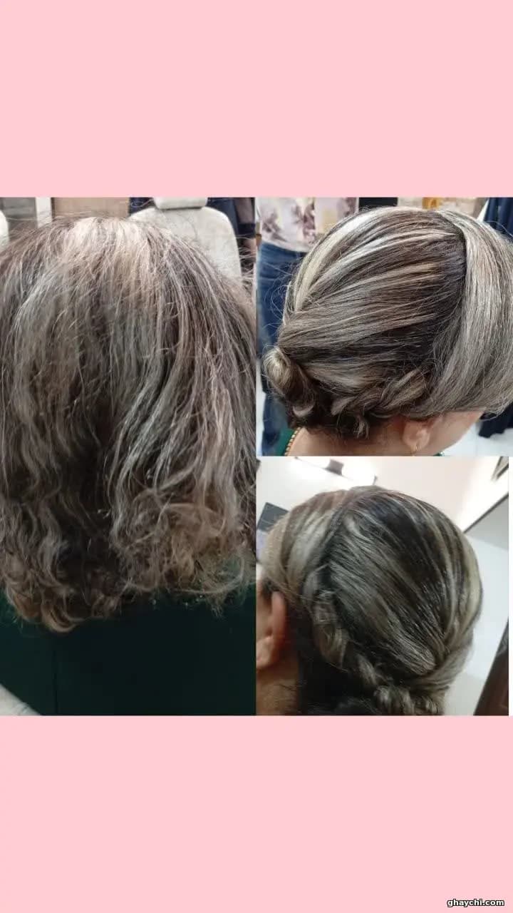 نمونه کار مو — شینیون و کرلی زنانه در یزد، یزد — فاطمه خدری