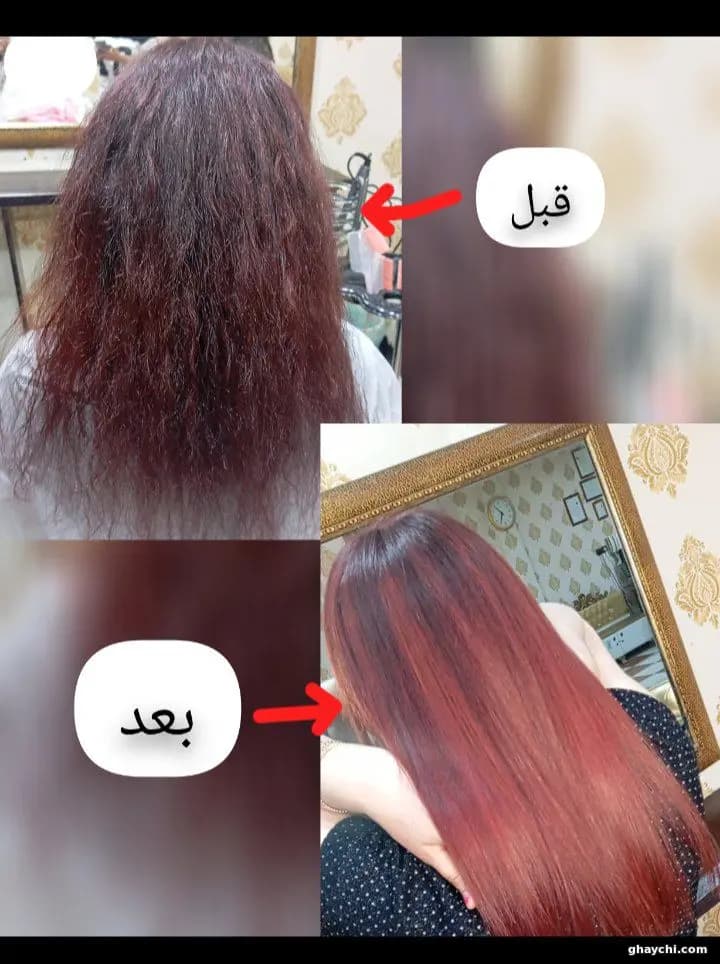 نمونه کار مو — کراتین و پروتئین تراپی قبل و بعد زنانه در پاداد شهر، اهواز — آیسا سلیمی