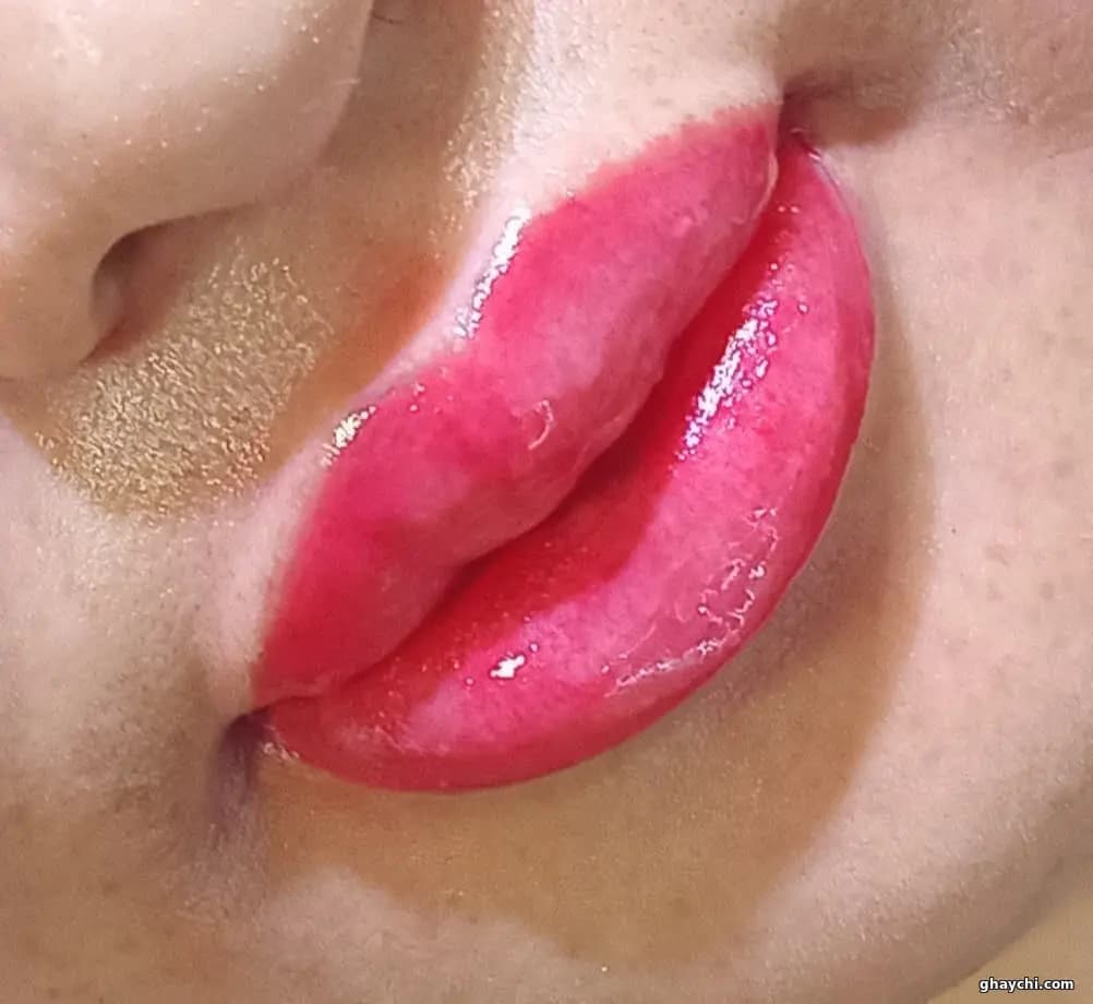 نمونه کار آرایش دائم — شیدینگ لب زنانه در خیابان هاشمی نژاد، مشهد — اکرم اکبری