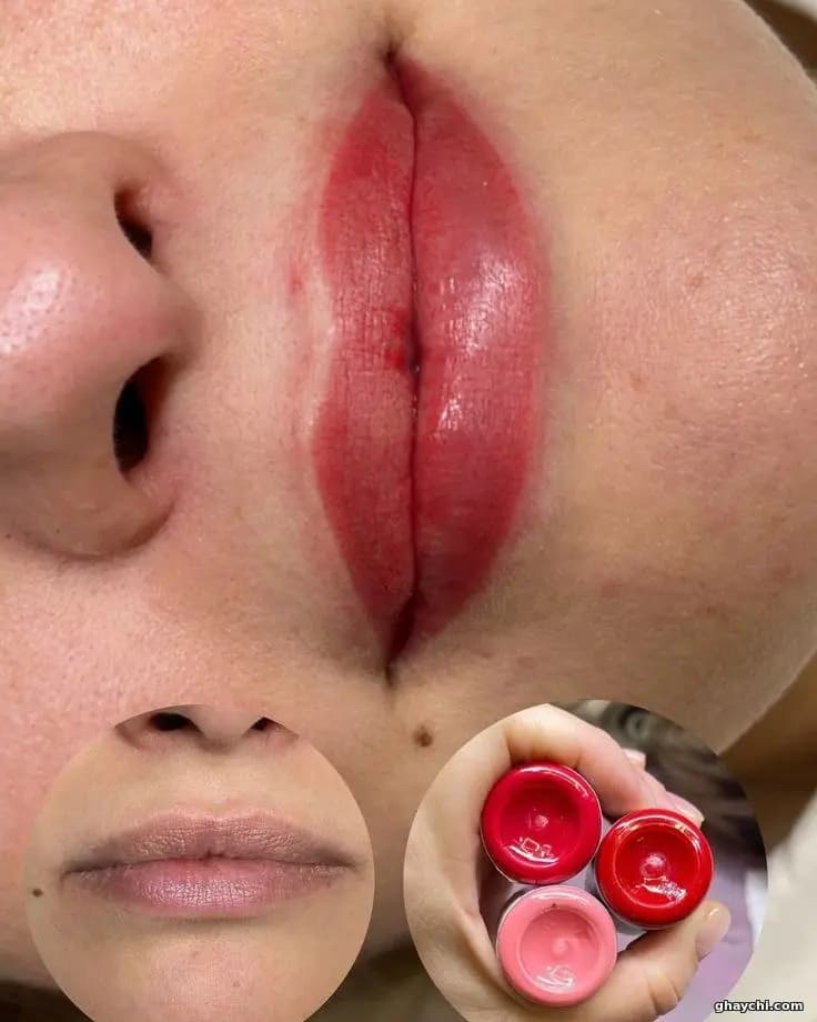 نمونه کار آرایش دائم — شیدینگ لب زنانه در بلوار معلم، مشهد — ترانه آشفته