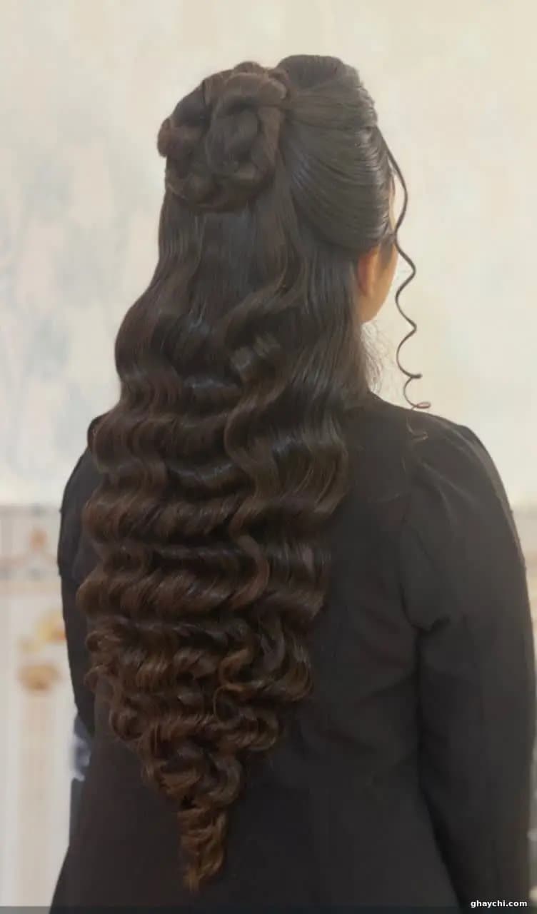 نمونه کار مو — شینیون و کرلی زنانه در گلستان، اهواز — فاطمه حسانی