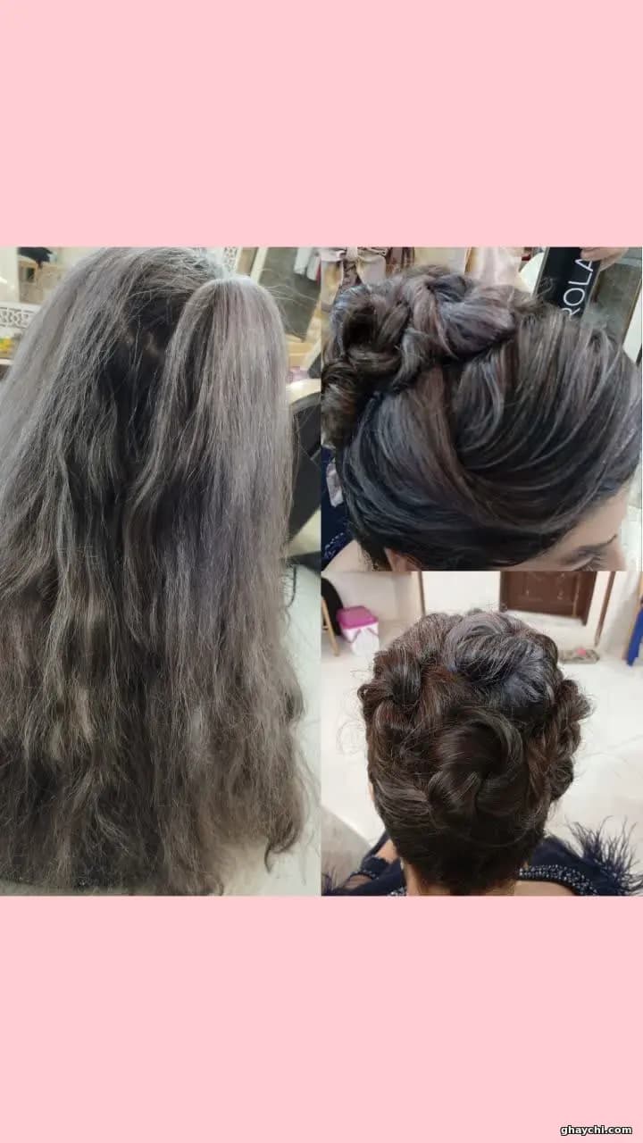 نمونه کار مو — شینیون و کرلی زنانه در یزد، یزد — فاطمه خدری