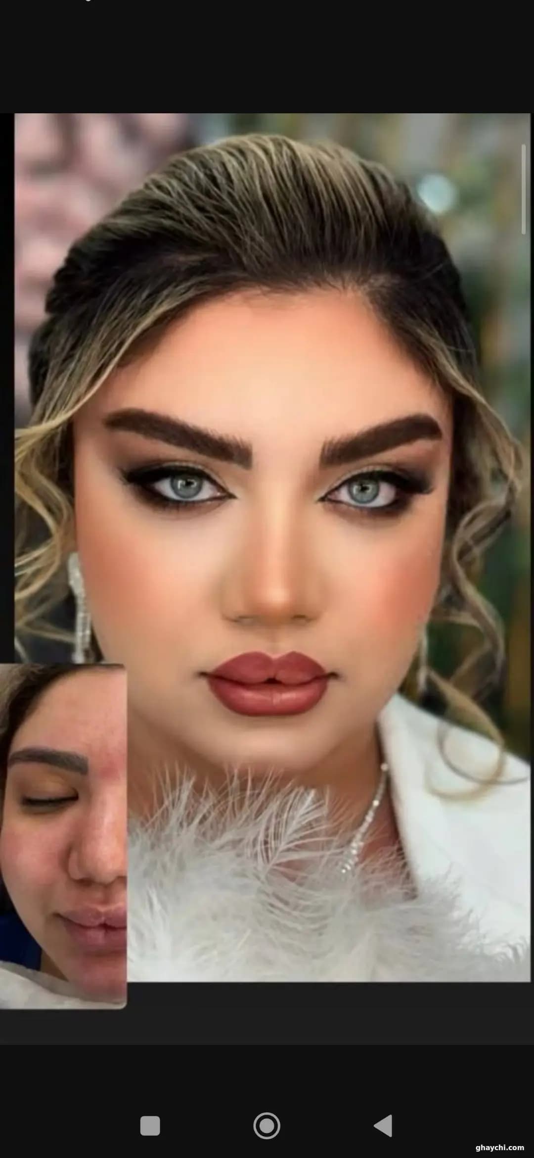 نمونه کار عروس — میکاپ عروس قبل و بعد زنانه در شادمان، تهران — عاطفه موسوی
