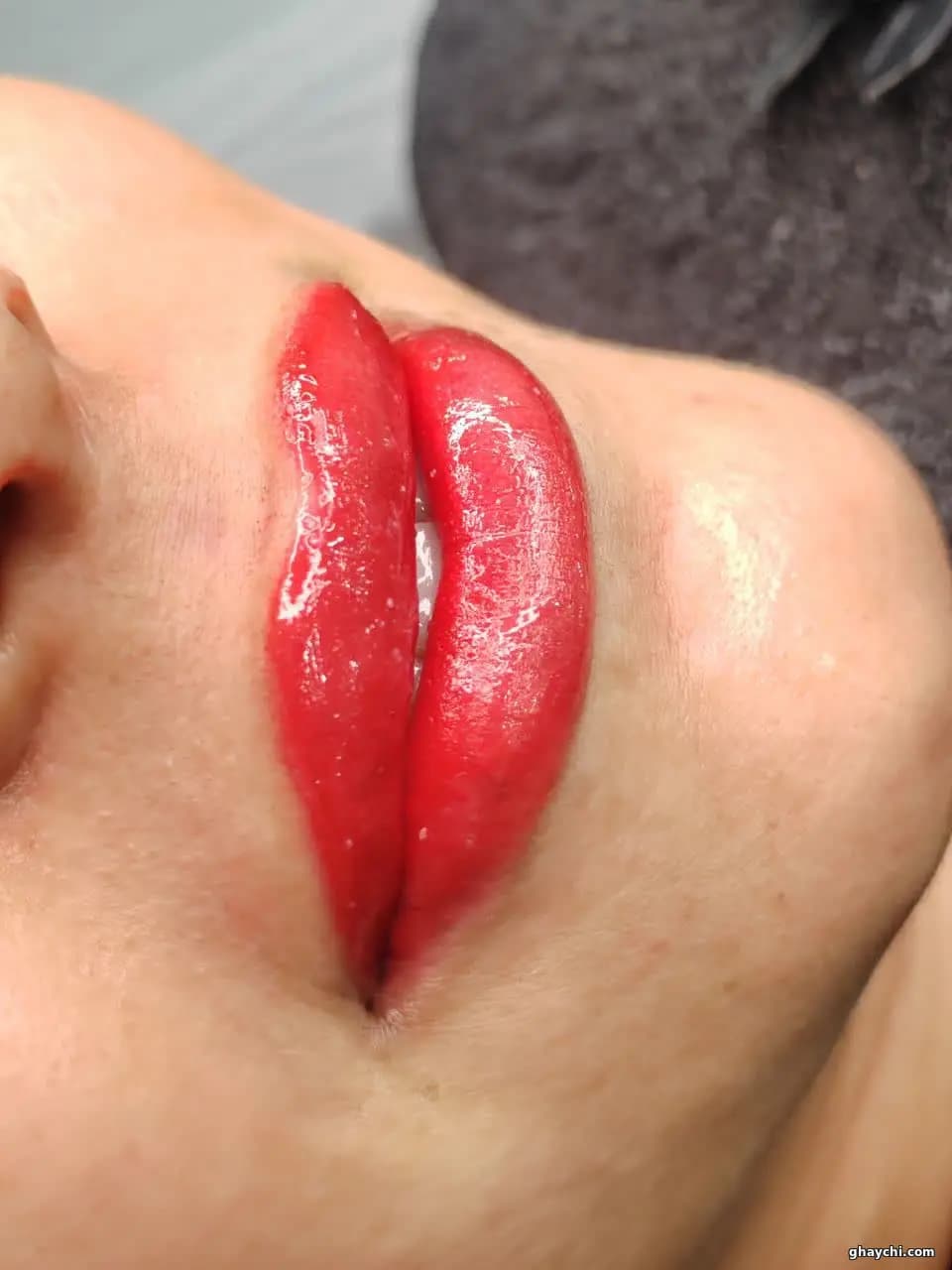 نمونه کار آرایش دائم — شیدینگ لب زنانه در خیابان هاشمی نژاد، مشهد — اکرم اکبری