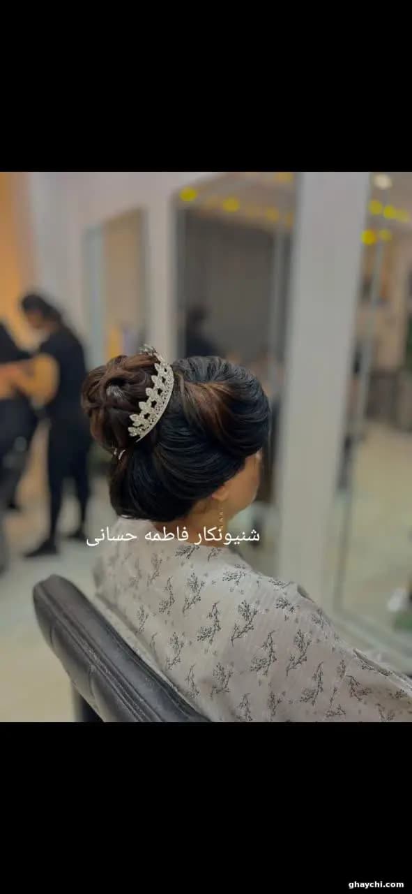 نمونه کار مو — شینیون و کرلی زنانه در گلستان، اهواز — فاطمه حسانی