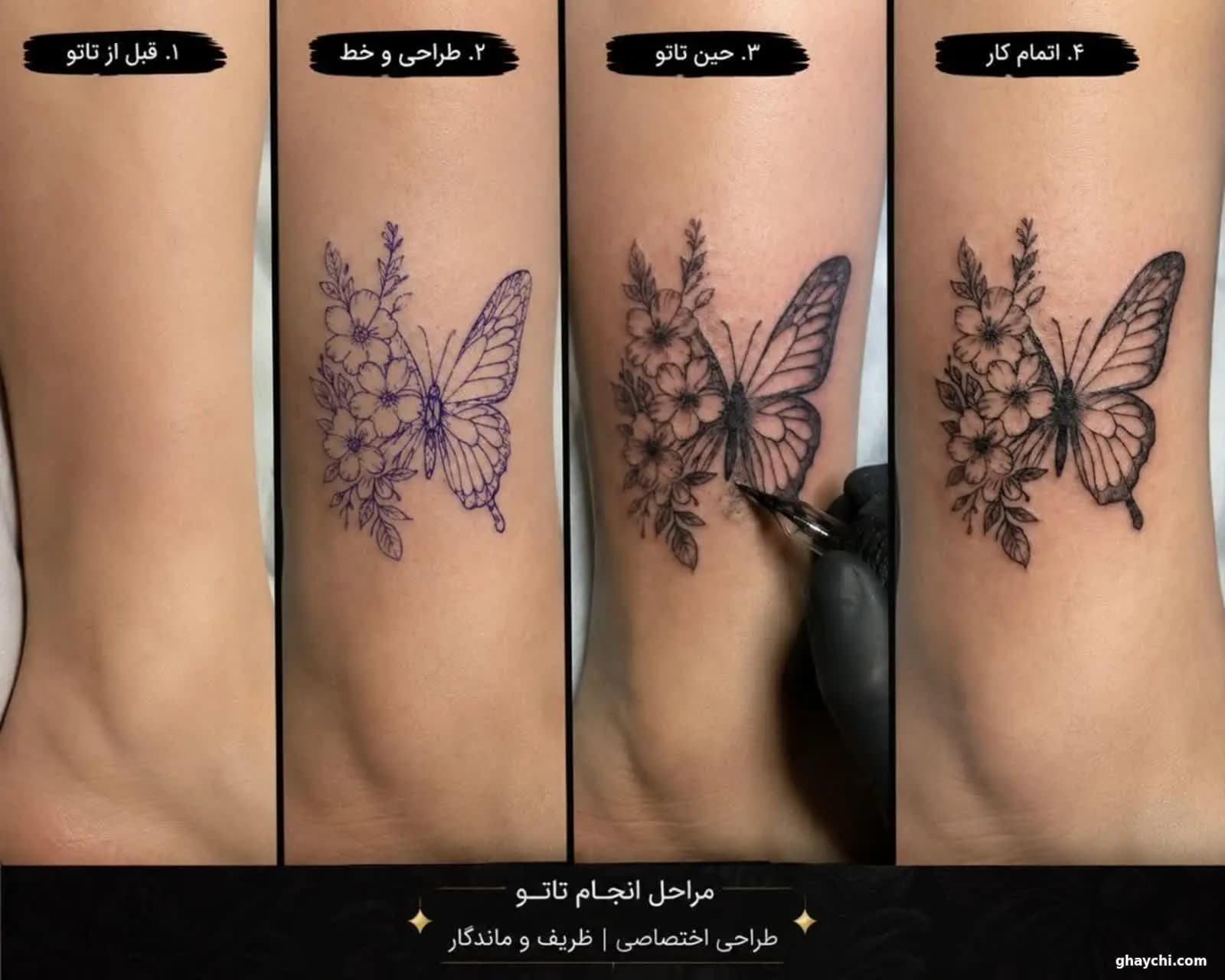 نمونه کار تتو — تتو بدن زنانه زنانه در یزد، یزد — فرشته باریگزهی