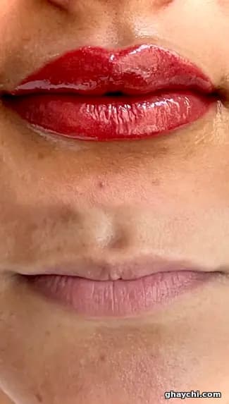نمونه کار آرایش دائم — شیدینگ لب زنانه در ساری، ساری — نرگس مهربان