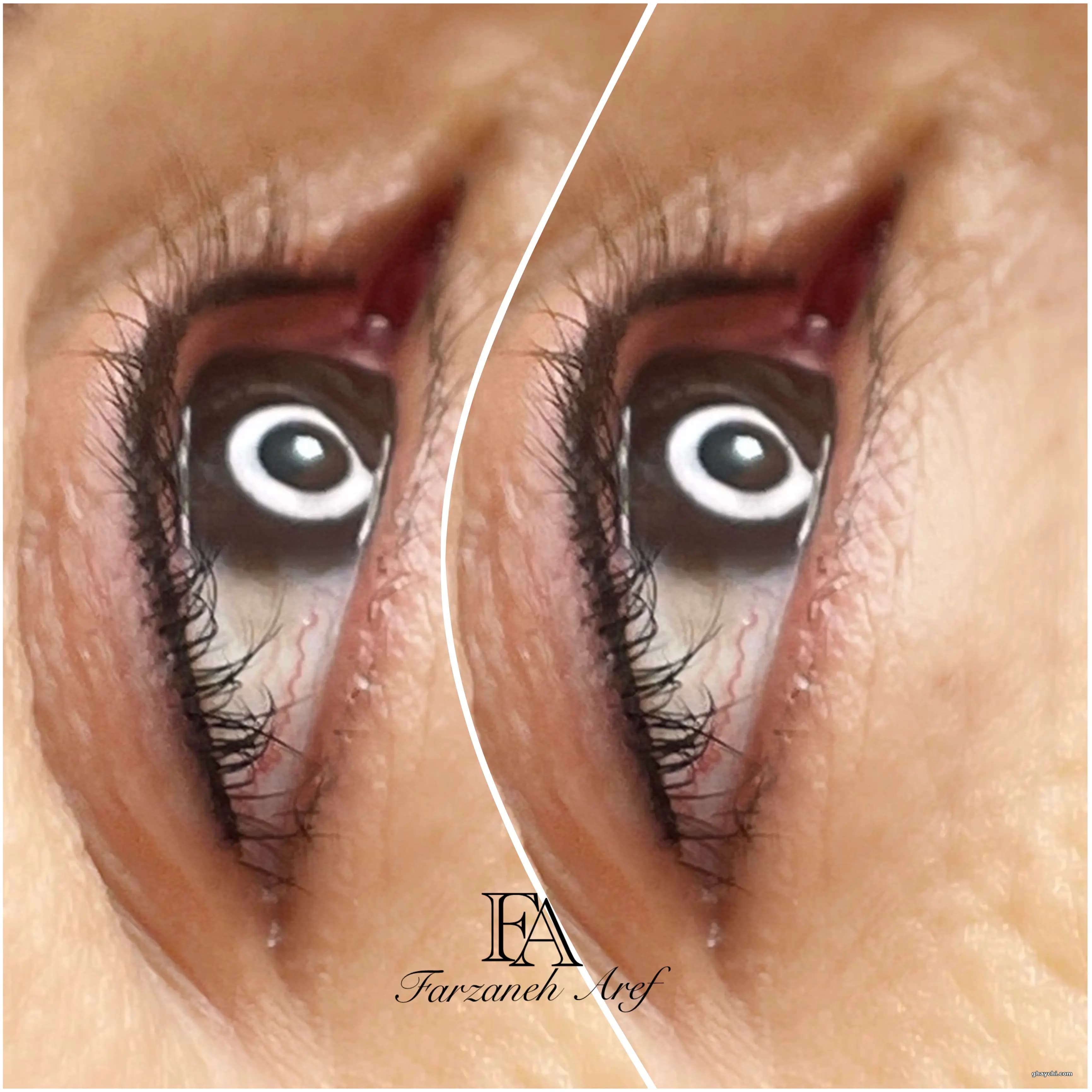 نمونه کار آرایش دائم — بن مژه زنانه در یزد — فرزانه عارف