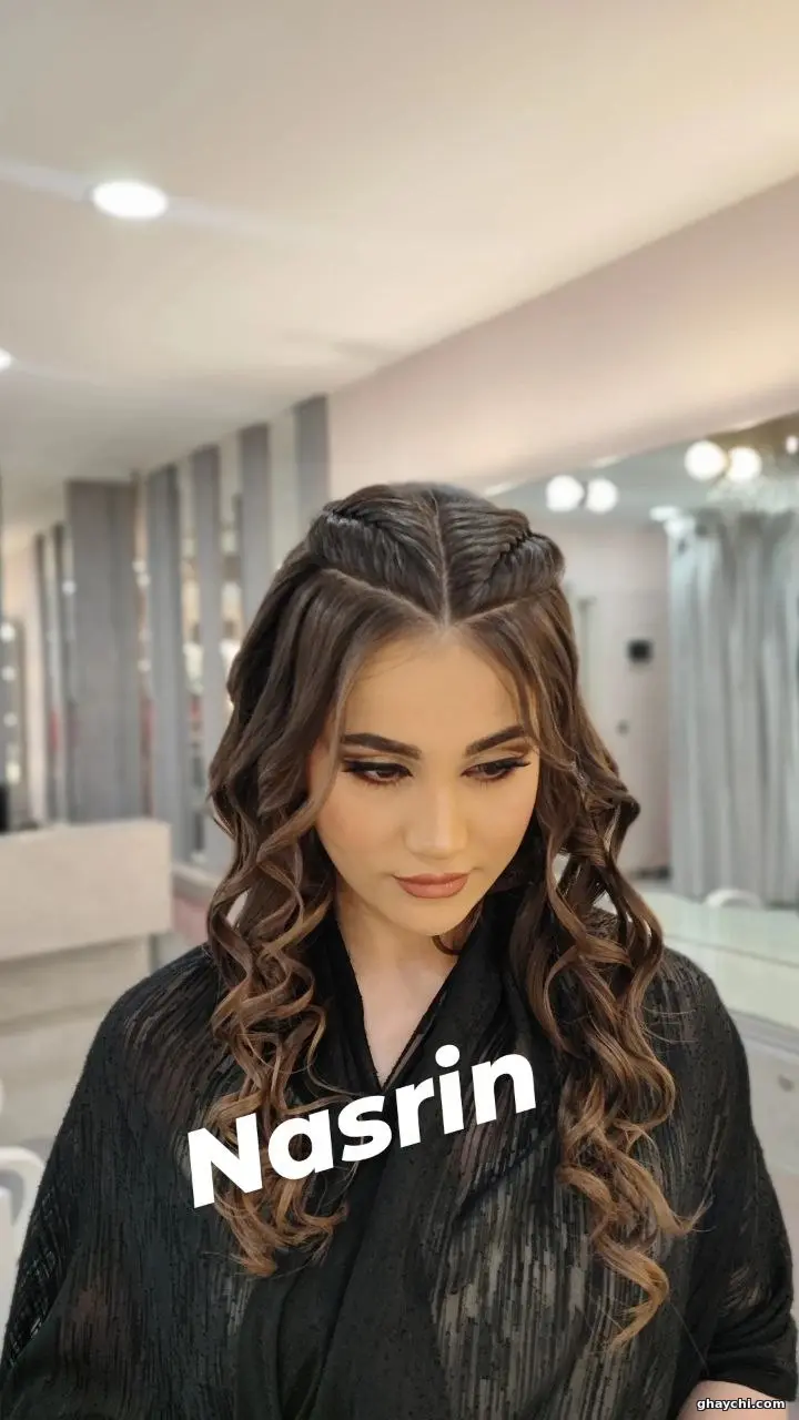 نمونه کار مو — شینیون و کرلی زنانه در آریا شهر، تهران — نسرین حسینی