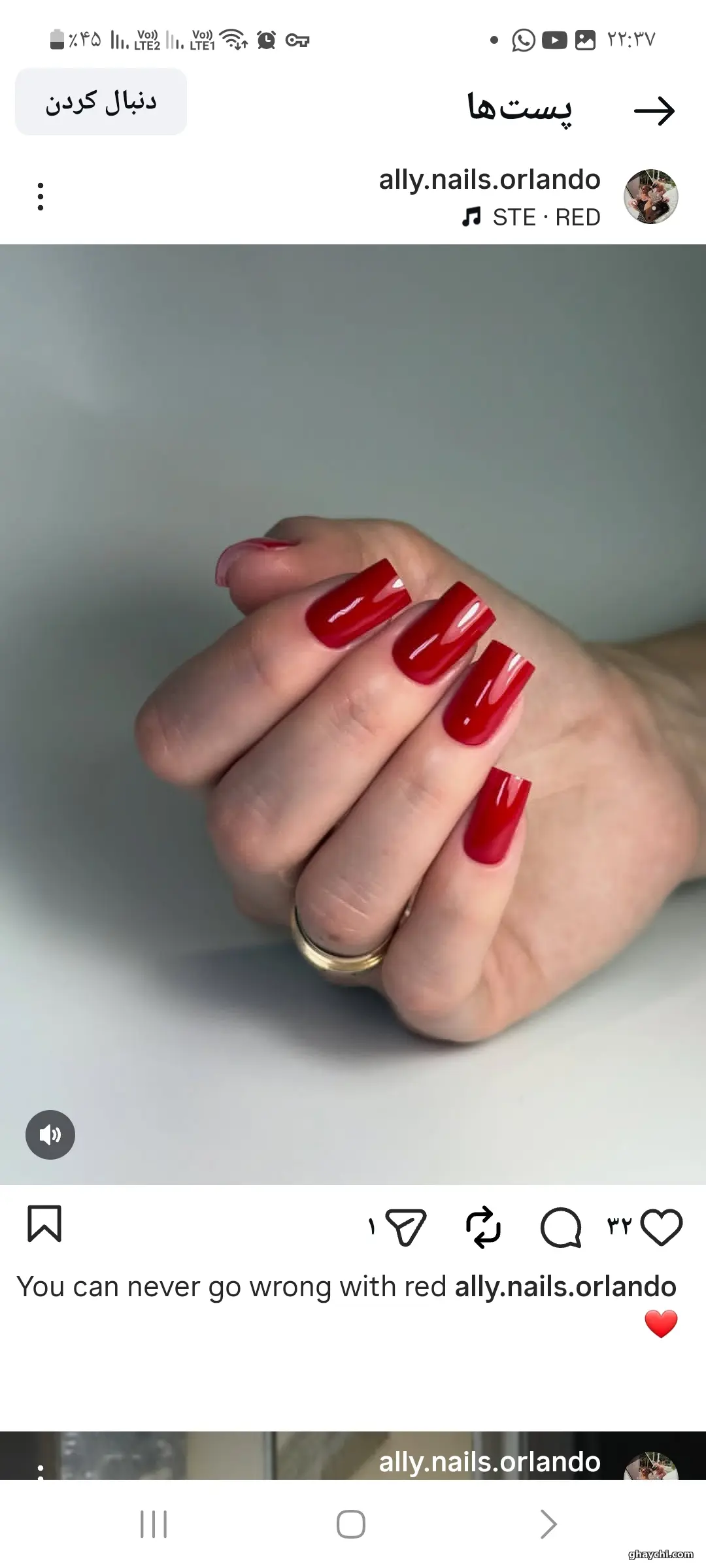 نمونه کار ناخن — ژلیش ناخن زنانه در هفت تیر، تهران — طیبه آقاسی