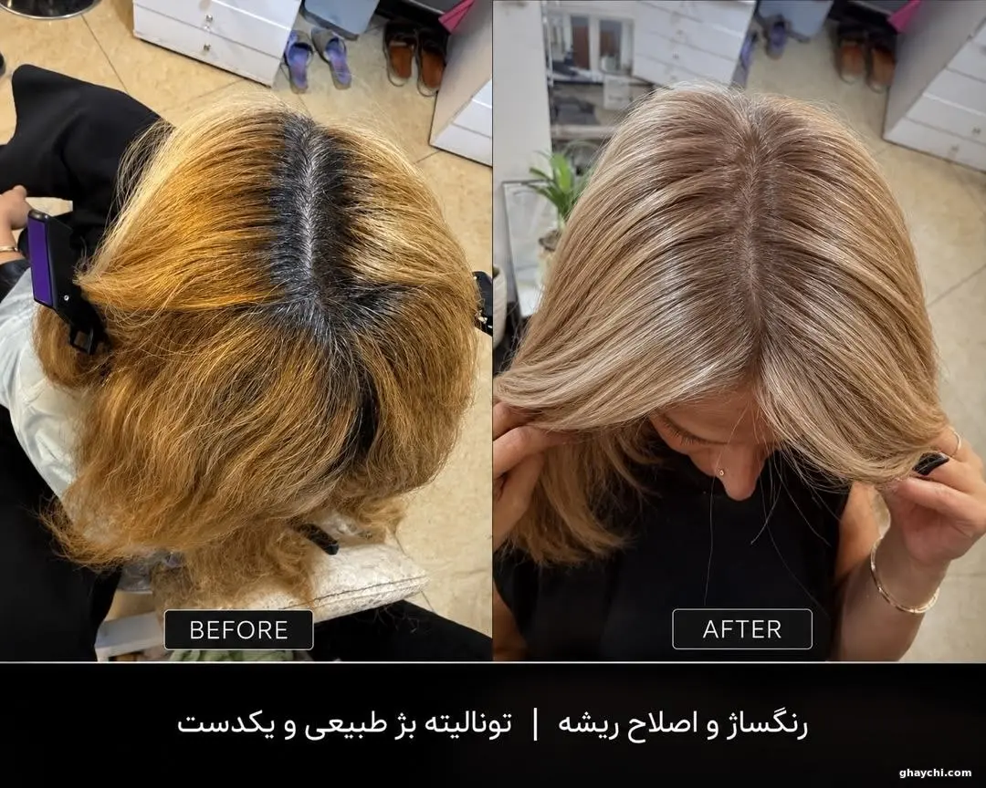 نمونه کار مو — مش و هایلایت زنانه در خیابان شریعتی، تهران — ارایشگاه بانو پرواز