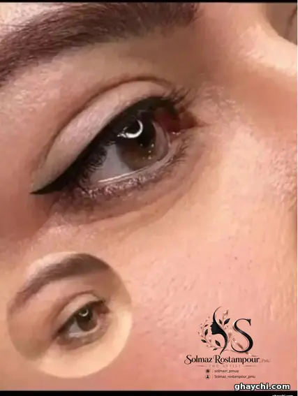 نمونه کار آرایش دائم — خط چشم دائم زنانه در خیابان پاستور، تبریز — سولماز رستم پور