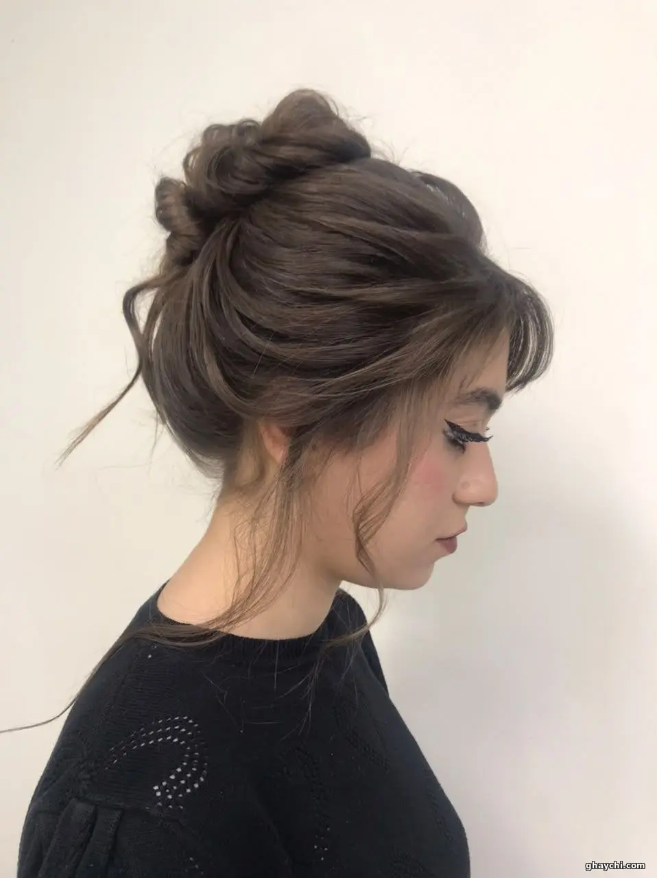 نمونه کار مو — شینیون و کرلی زنانه در خیابان شریعتی، تهران — ارایشگاه بانو پرواز