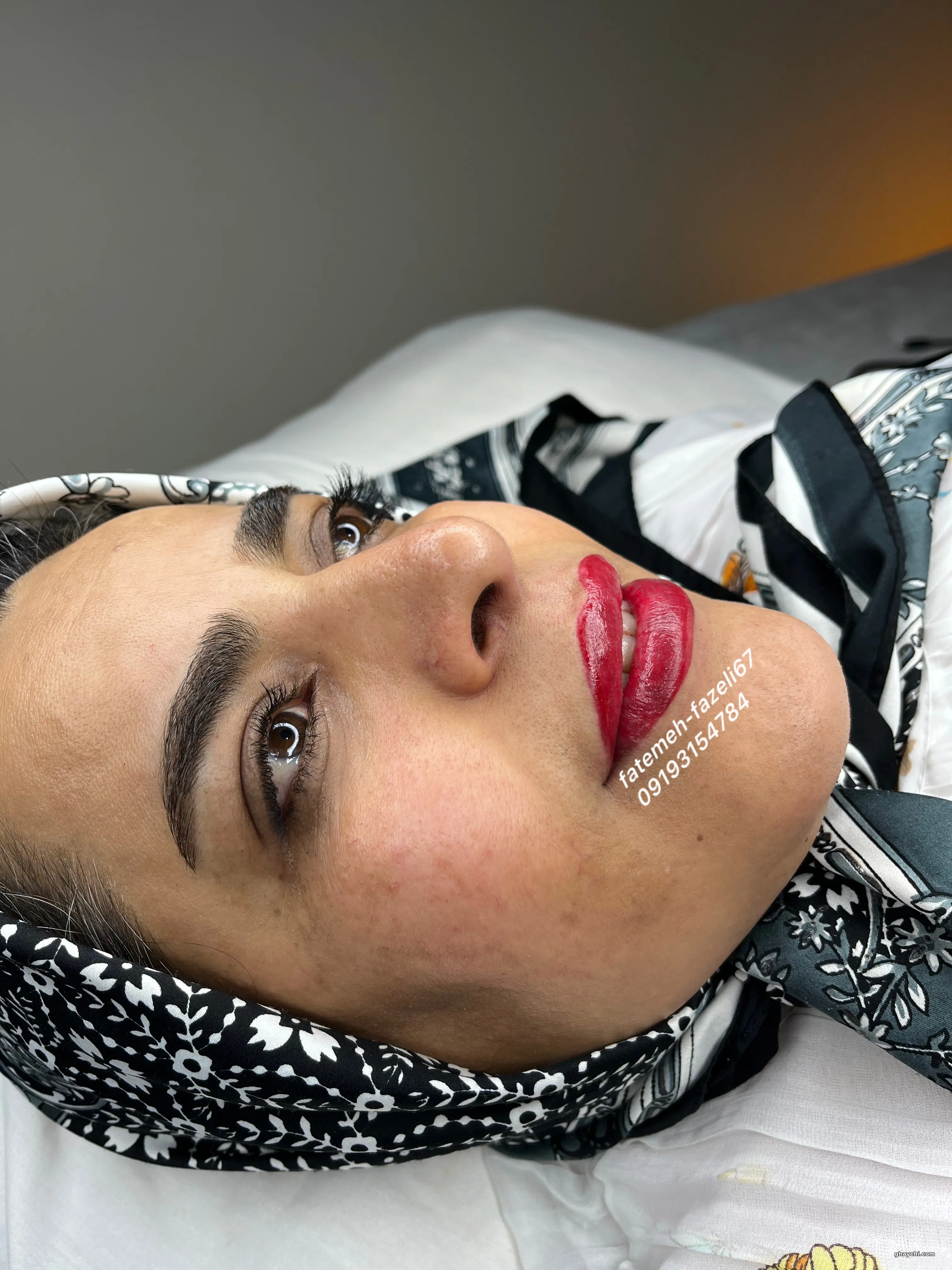 نمونه کار آرایش دائم — خط لب دائم زنانه در دروازه شمیران، تهران — فاطمه پیری فاضلی