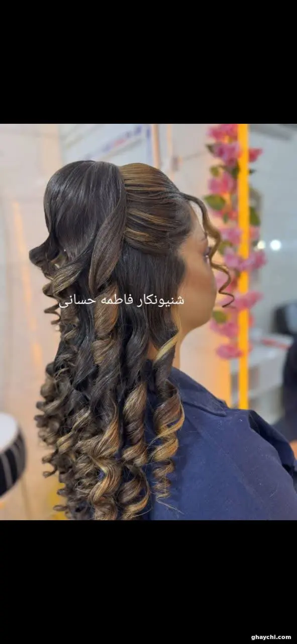 نمونه کار مو — شینیون و کرلی زنانه در گلستان، اهواز — فاطمه حسانی