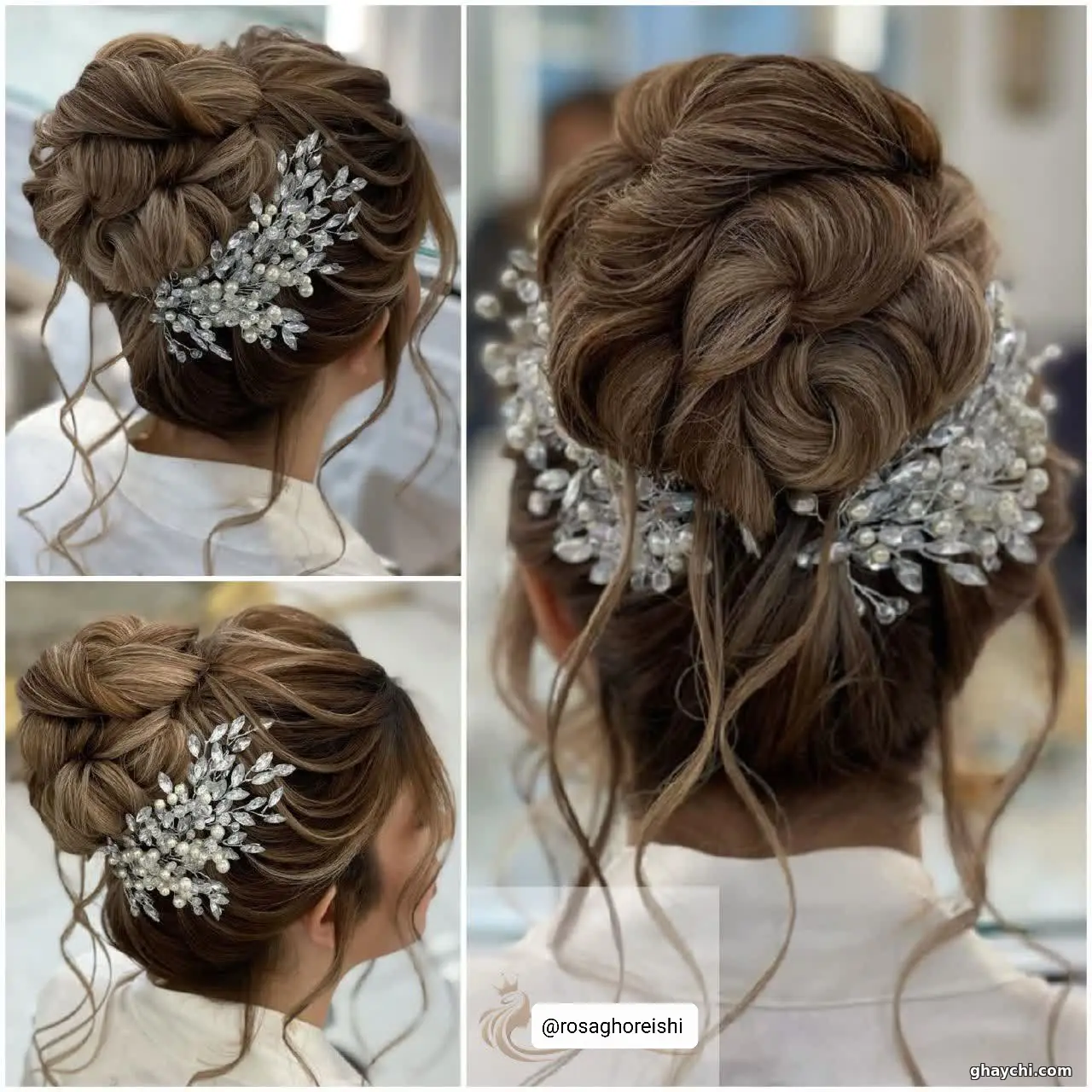 نمونه کار مو — شینیون و کرلی زنانه در خیابان میر، اصفهان — سالن زیبایی رزا