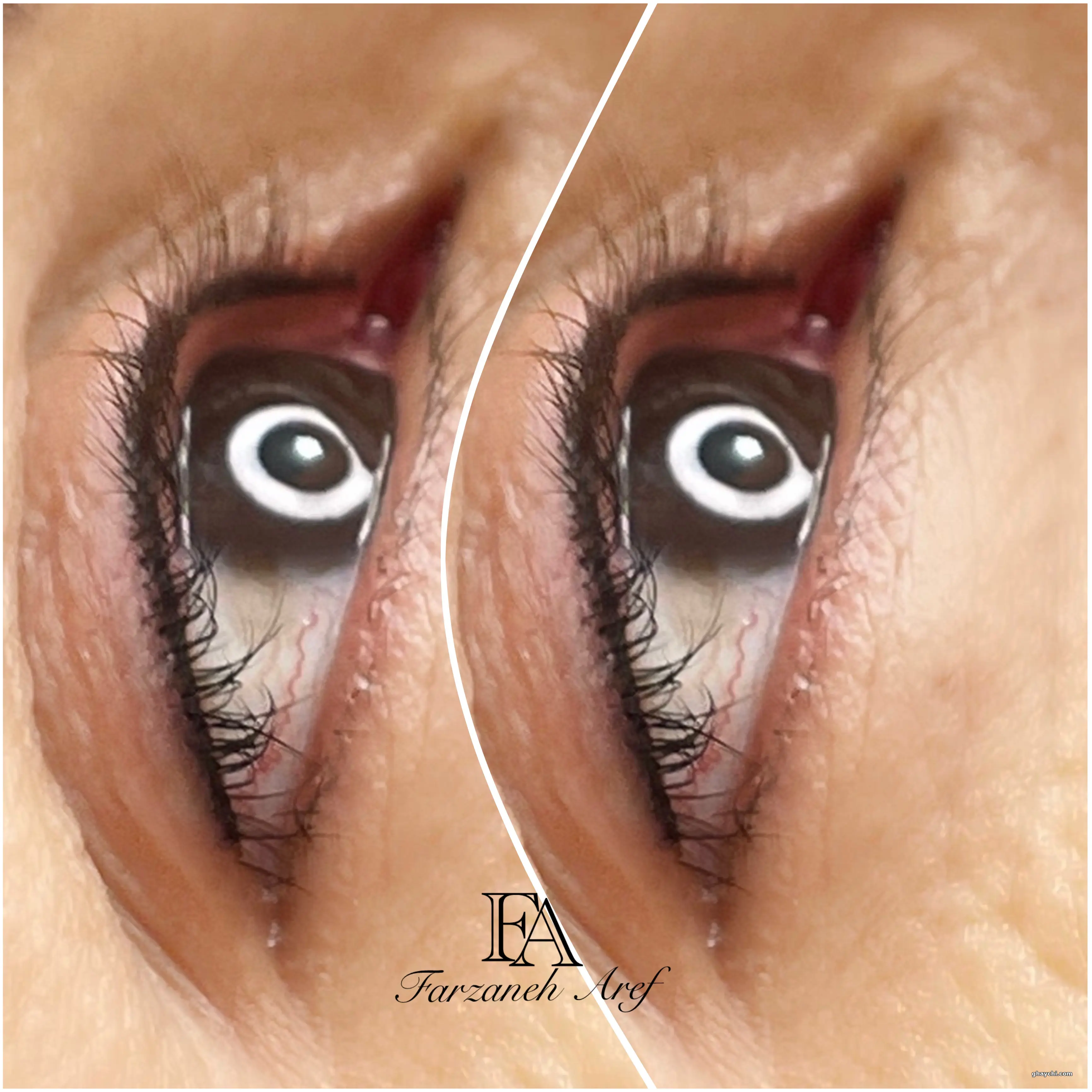 نمونه کار آرایش دائم — بن مژه زنانه در یزد — فرزانه عارف